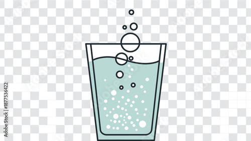 A glass of fizzy blue drink.
