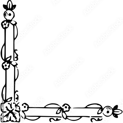 Vintage Ornamental Borders and Corners in Engraved Victorian Style