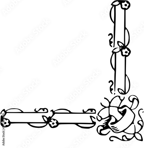 Vintage Ornamental Borders and Corners in Engraved Victorian Style