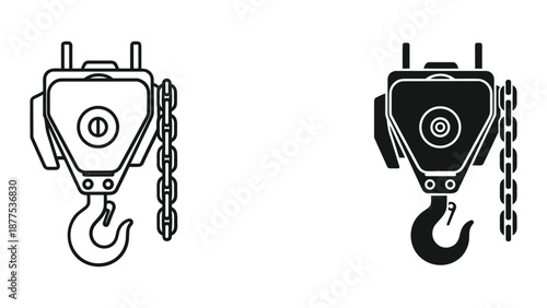 Chain Hoist Clipart, Lifting Equipment Illustration