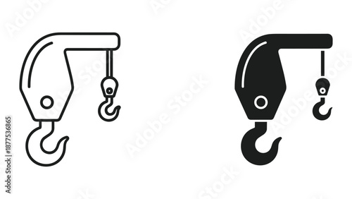 Crane Hook Vector Illustration for Lifting Equipment