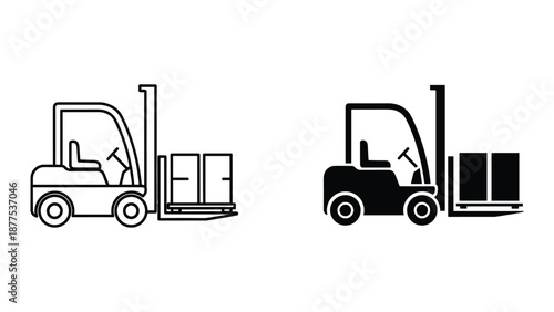 Forklift Vector Illustrations for Warehouse Operations