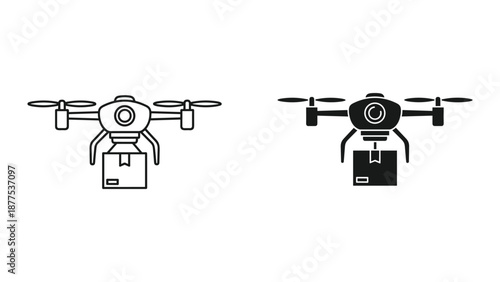 Drone Vector Illustration - Front and Bottom View