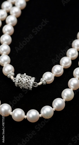 Wallpaper Mural Elegant Pearl Necklace - A Timeless Classic in Close-Up Detail. Torontodigital.ca