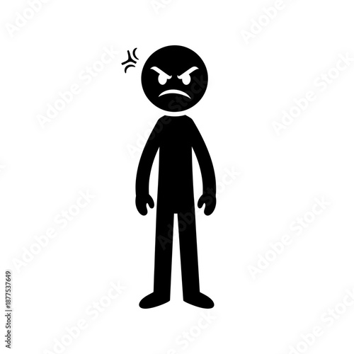 Confused stick figure scratching head with uncertain posture, expressing doubt, thinking process, and problem solving in minimalist vector illustration style