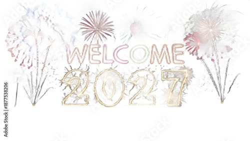 firework-particles-shaping--welcome-2027---isolate