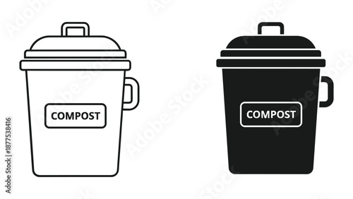 Compost Bin Vector Illustration - Eco-Friendly Waste Management
