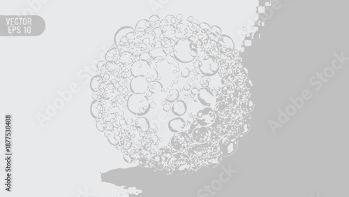 Gray illustration of bubbles floating upwards.
