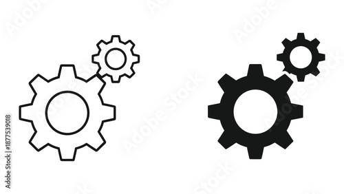 Gear Icons Set - Vector Illustration