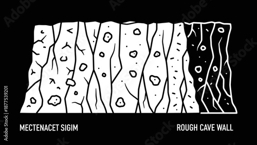 Graphic illustration of cave wall patterns.