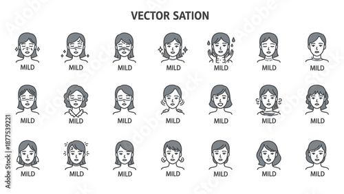 Collection of various facial expressions.