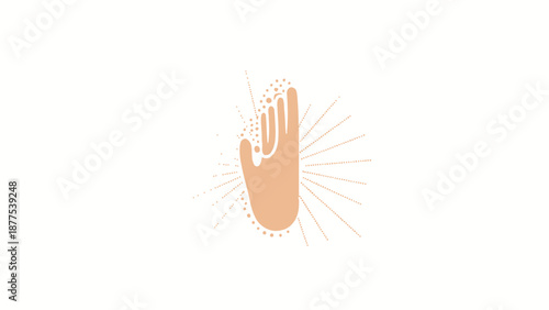 A hand with lines radiating from it.