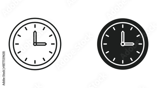 Free Download Clock Icon Vector Illustration Set - GFXLoad