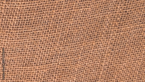 Hessian sackcloth burlap woven texture background. Close-up fragment of a brown burlap sack texture