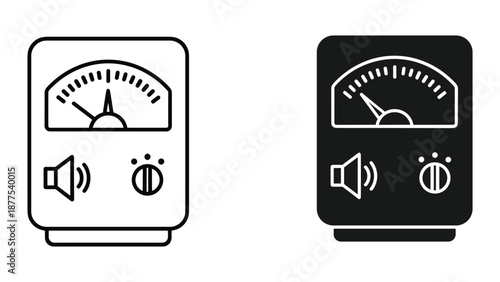 Vector Illustration of VU Meter Icons - Audio Level Measurement