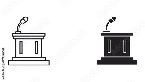 Podium Clipart Vector Illustrations for Public Speaking