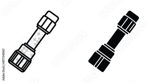 Vector Illustration of Two Industrial Connectors