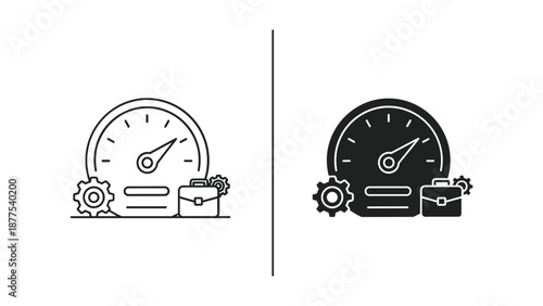 Vector Illustration of Speedometer Icons in Different Styles