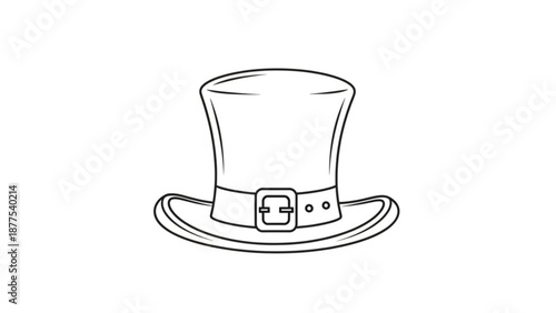 Wallpaper Mural Top Hat with Buckle and Band Isolated on White Background Torontodigital.ca