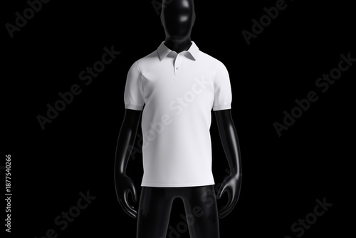 realistic polo shirt on mannequin for mockup with black background