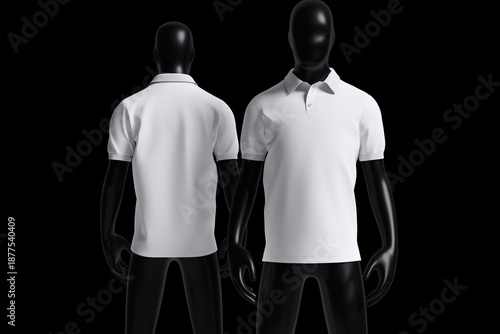 realistic polo shirt on mannequin for mockup with black background