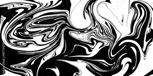 Abstract marbling texture. Handmade ebru technique. Mix of a white and black paint, closeup. Vector design.