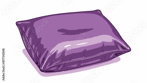 A purple plastic bag on a white background.