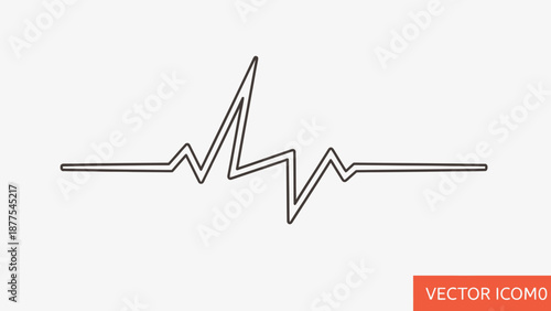 a black line drawing of an electrocardiogram.