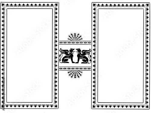 Vintage Ornamental Borders, Corners and Frames in Engraved Victorian Style