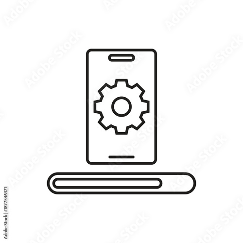 Free Download System loading gear icon with progress bar on smartphone - GFXLoad