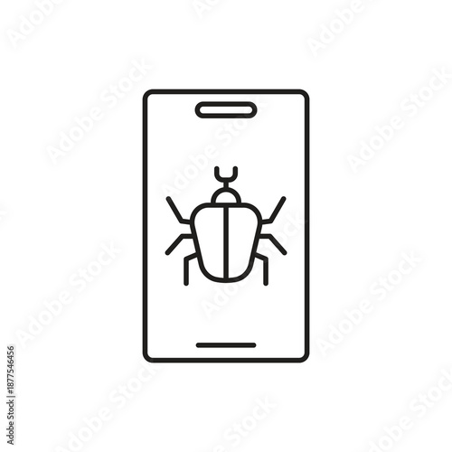 Mobile virus malware bug infection alert icon for smartphone