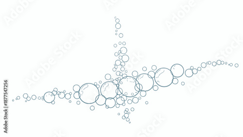 Blue bubbles floating in air.