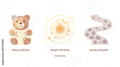 A set of cute cartoon illustrations.