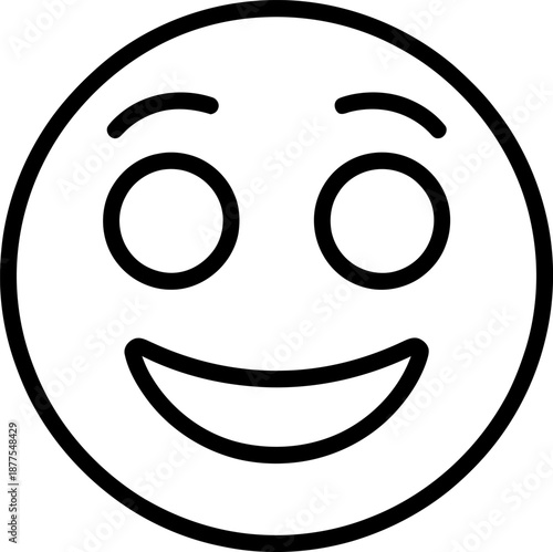 Black and white smiley face with double outline and double eyes
