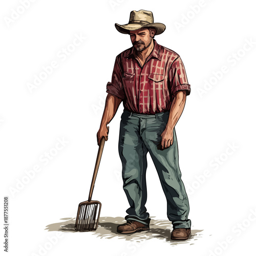 farmer, labor day, festival, vector, transparent background, person, worker, rancher, isolated, farm, job, tool, work, occupation