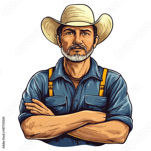 farmer, labor day, festival, vector, transparent background, person, worker, rancher, isolated, farm, job, tool, work, occupation