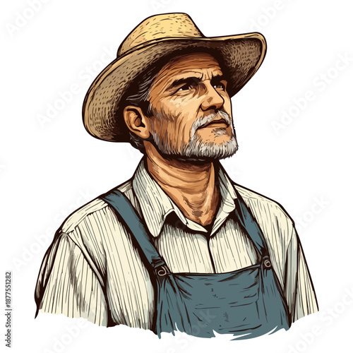 farmer, labor day, festival, vector, transparent background, person, worker, rancher, isolated, farm, job, tool, work, occupation