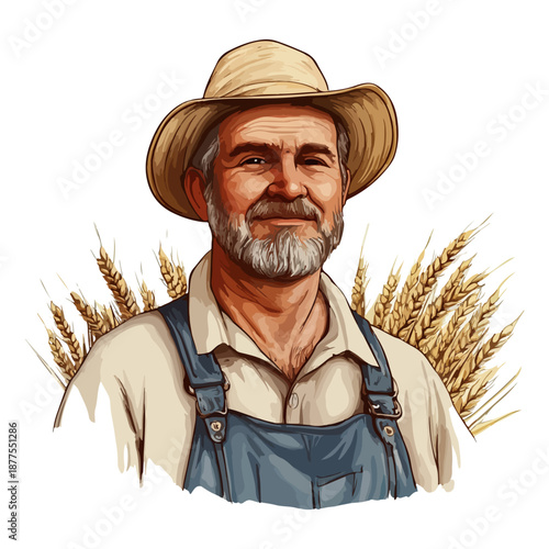 farmer, labor day, festival, vector, transparent background, person, worker, rancher, isolated, farm, job, tool, work, occupation