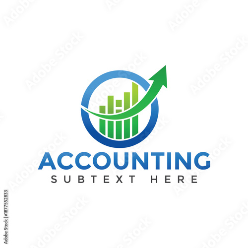 Professional accounting logo with growing graph and arrow