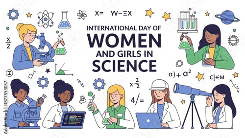 Women and Girls in Science Laboratory with Various Equipment