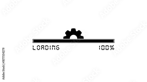Abstract loading icon animation . Loading bar and percentage Futuristic progress loading bar 0-100 percent.4k animation