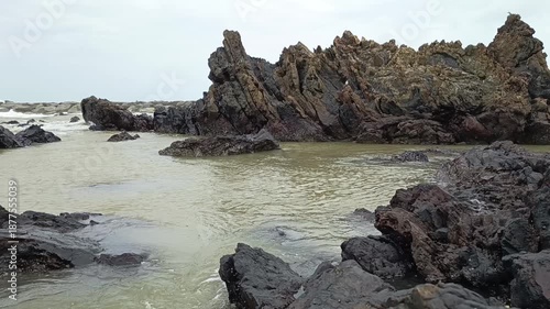 rocky beach in the morning