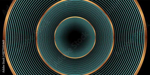 3D blue luxury abstract background overlap layer on dark space with golden circles effect decoration. Modern graphic design element lines style concept for web banner, flyer, card or brochure cover