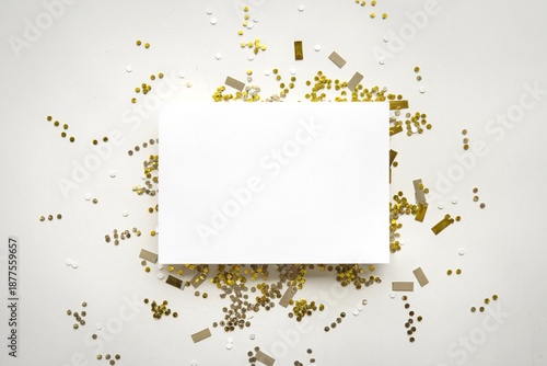 blank white card placed against a white background