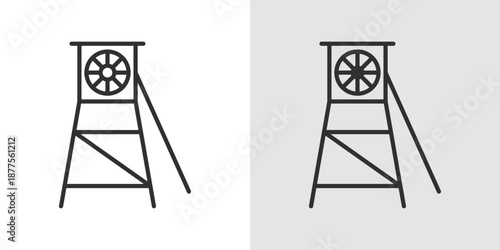 Mining Tower Icon representing cryptocurrency mining, blockchain infrastructure, and digital asset production.