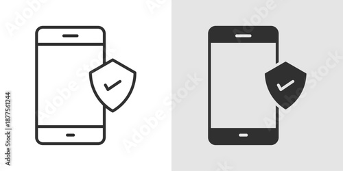 Mobile Security Icon representing smartphone protection, data safety, and cybersecurity for mobile devices.