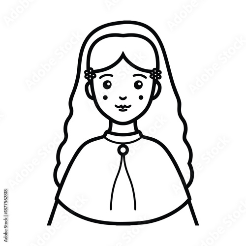 girl first communion illustration