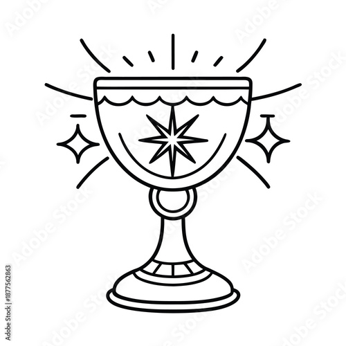 golden chalice line art