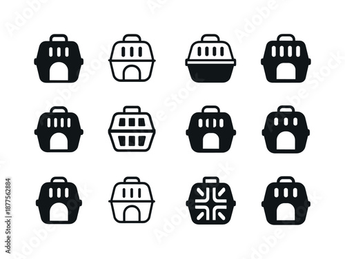 Wildlife Sanctuary Icons. Wildlife sanctuaries and animal care facilities. Icon set. Set Logo of Wildlife sanctuaries and animal care facilities: wildlife