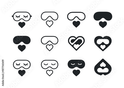 Sleep Icon Variations. The science of sleep and its impact on health. Icon set. Set Logo of The science of sleep and its impact on health: sleep